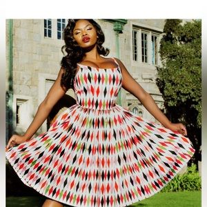 Pinup Girl Couture Jenni Dress in Harlequin Print size M